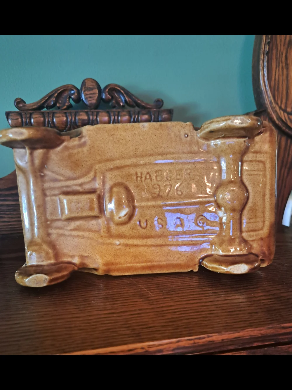 Vintage Haeger Pottery #276  Brown Car Planter Made In USA